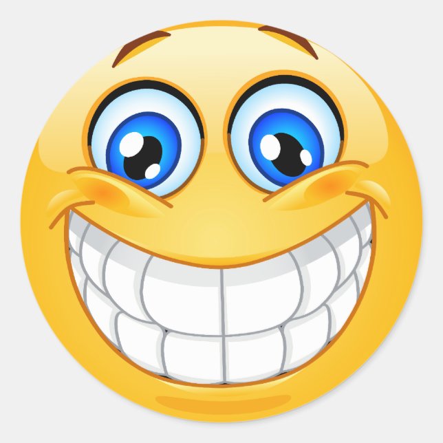 Redonda Pegatina Smile Face (Anverso)