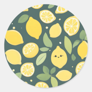 Redonda Pegatina Smile Lemon