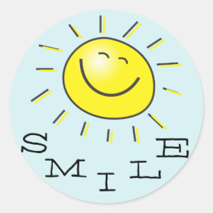Redonda Pegatina Smile Sun