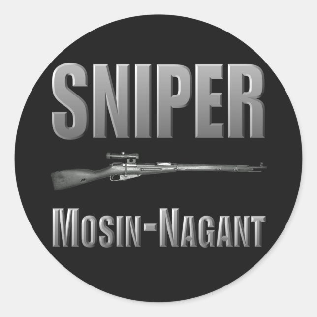 Redonda Pegatina Sniper Mosin-Nagant (Anverso)