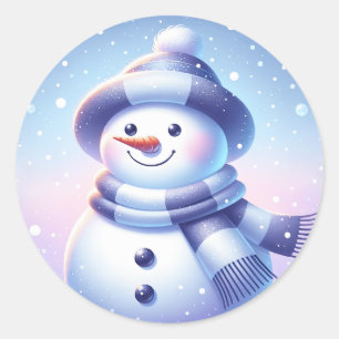 Redonda Pegatina Snowman