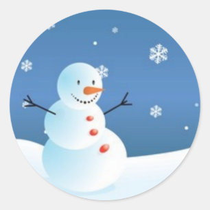 Redonda Pegatina Snowman