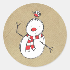 Redonda Pegatina Snowman