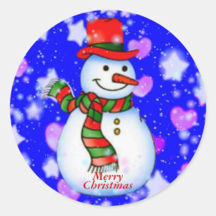 Redonda Pegatina Snowman