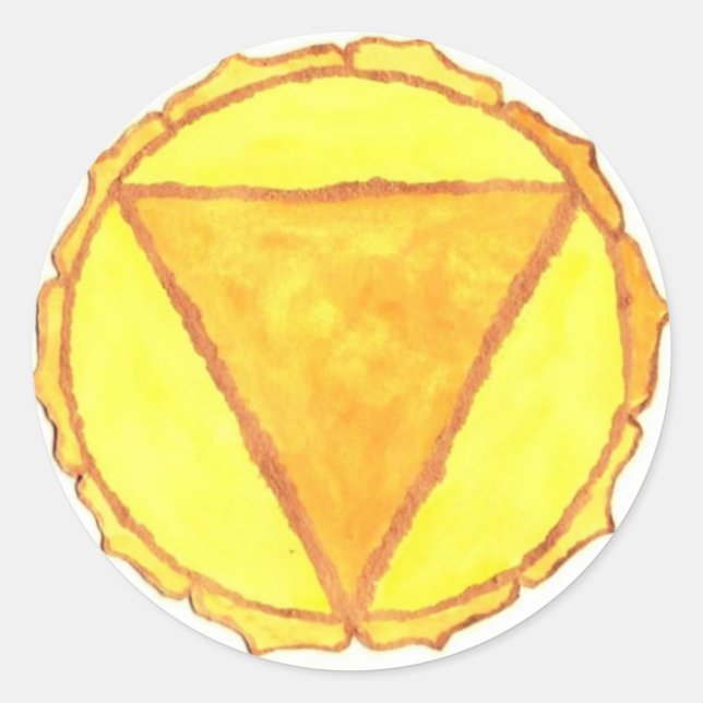 Redonda Pegatina Solar Plexus Chakra (Anverso)