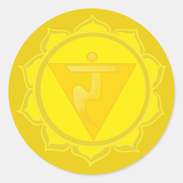 Redonda Pegatina Solar Plexus Chakra (Anverso)