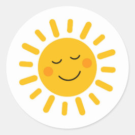 Redonda Pegatina solar sonriente