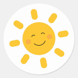 Redonda Pegatina solar sonriente
