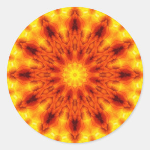 Redonda Pegatina Solar Sun Kaleidoscope