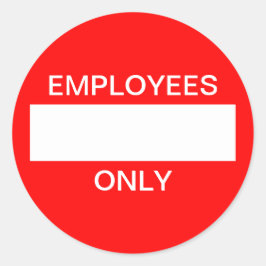 Redonda Pegatina sólo de empleados