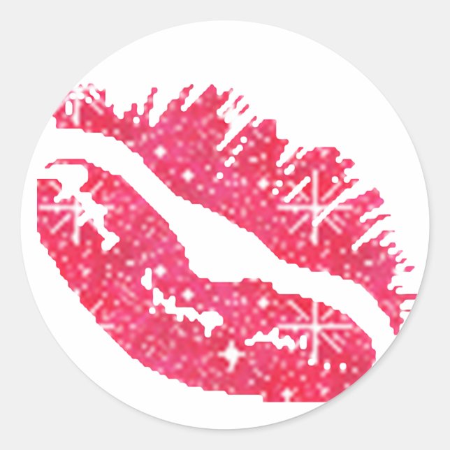 REDONDA PEGATINA SPARKLE LIPS (Anverso)