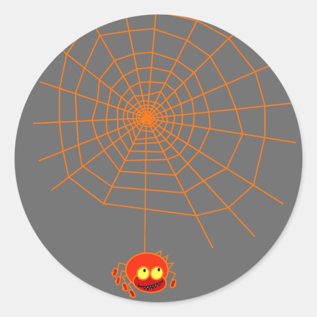 Redonda Pegatina Spider Web Halloween (Anverso)