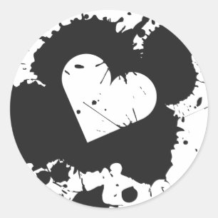 Redonda Pegatina Splatter Heart 2