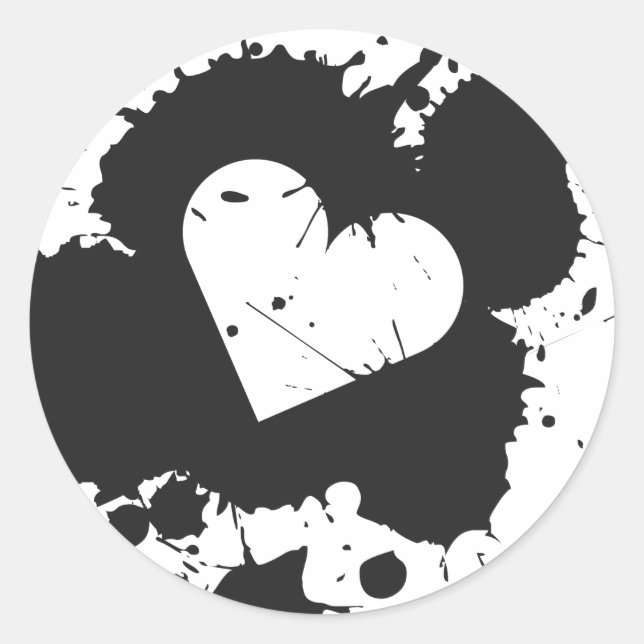 Redonda Pegatina Splatter Heart 2 (Anverso)