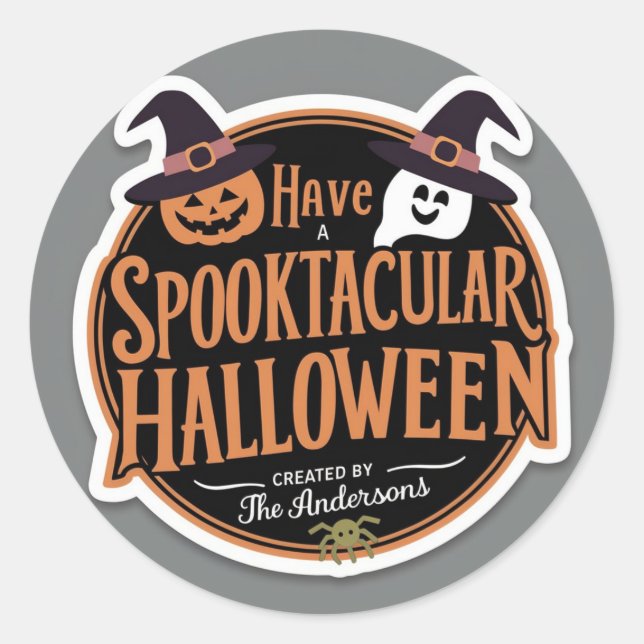 Redonda Pegatina Spooktacular de Halloween - Andersons (Pe (Anverso)