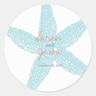 Redonda Pegatina Starfish Beach de 3" redondo