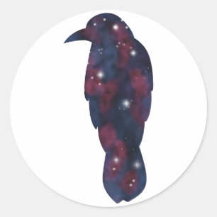 Redonda Pegatina Starscape Crow Oscuro
