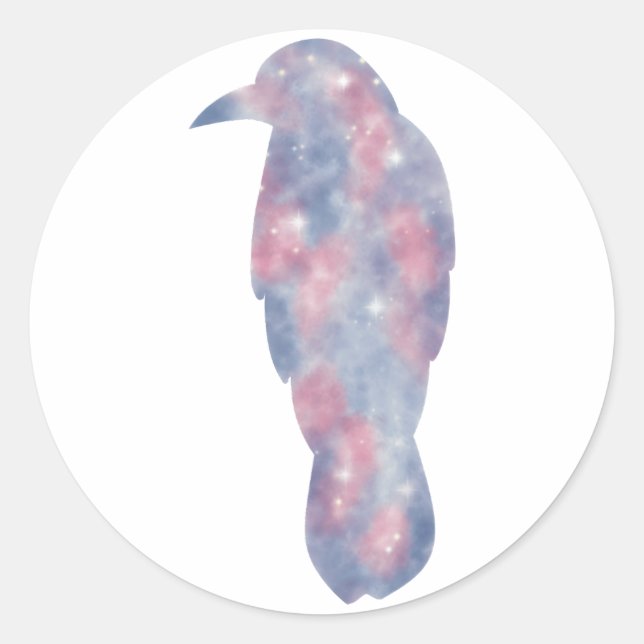 Redonda Pegatina Starscape Light Crow (Anverso)