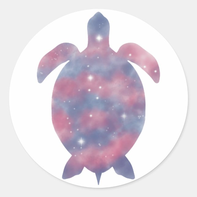 Redonda Pegatina Starscape Turtle Light (Anverso)