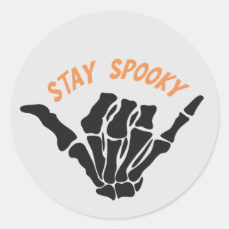 Redonda Pegatina Stay Spooky Skeleton Hand