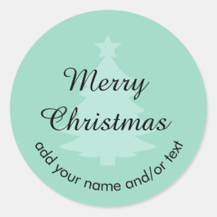 Redonda Pegatina suave Verde azulada para Navidad en Perso