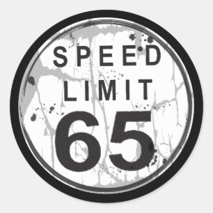 Redonda Pegatina sucio del límite de velocidad 65