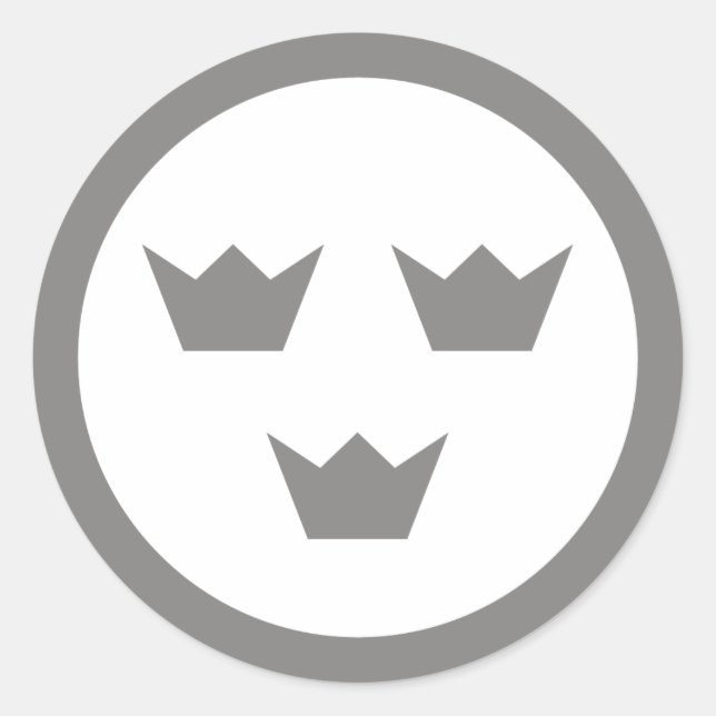 Redonda Pegatina sueco de bajas VI (Anverso)