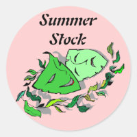 Pegatina Summer Stock Comedy Tragedy Theatre Pink