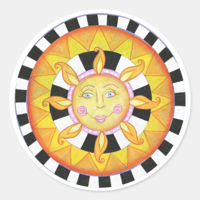 Redonda Pegatina Sun (Anverso)