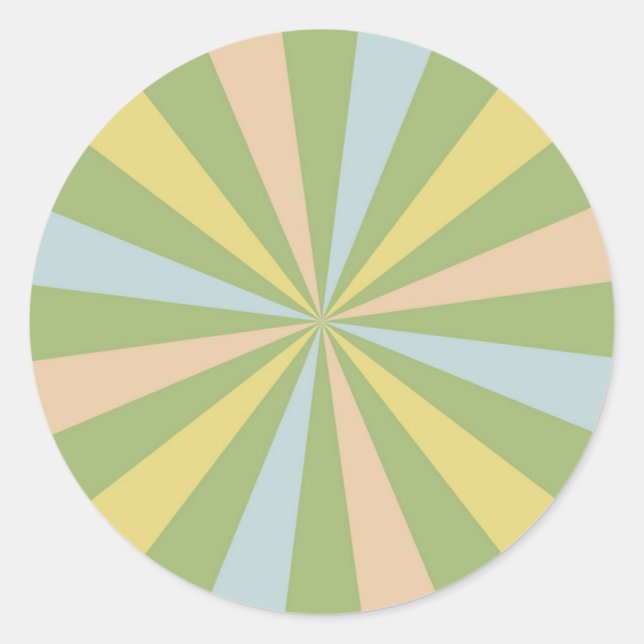 Redonda Pegatina Sunburst de Mediados del Siglo: Encanto R (Anverso)