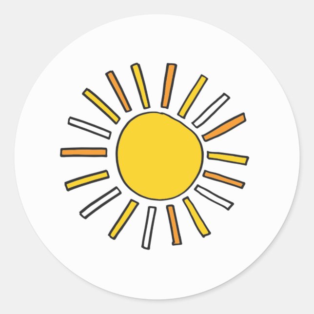 Redonda Pegatina Sunshine (Anverso)