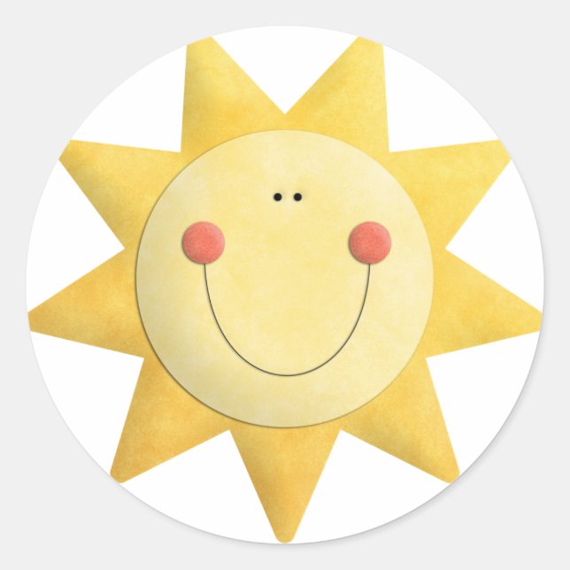 Redonda Pegatina Sunshine (Anverso)