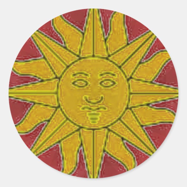 Redonda Pegatina Sunshine (Anverso)