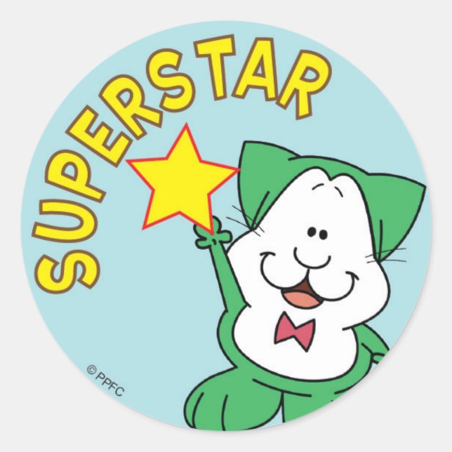 Redonda Pegatina superestrella (Anverso)