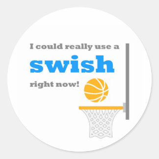 Redonda Pegatina Swish de Baloncesto