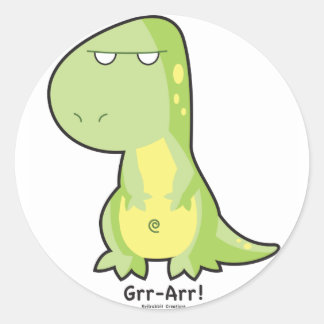 Redonda Pegatina T-Rex Grr Arr