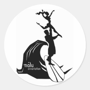 Redonda Pegatina Tandem Surfing Black