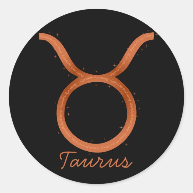 Redonda Pegatina Taurus (Anverso)