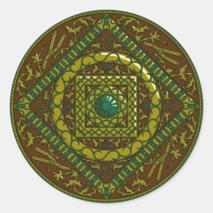 Redonda Pegatina Taurus Mandala