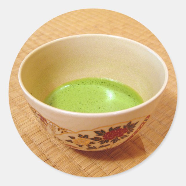 Redonda Pegatina Tea Bowl (Anverso)