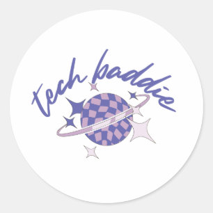 Redonda Pegatina Tech Baddie