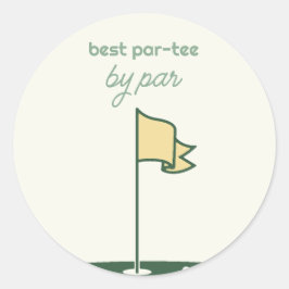 Redonda Pegatina Temática de Cumpleaños de Golf Par-Tee