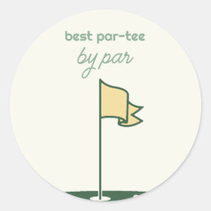 Redonda Pegatina Temática de Cumpleaños de Golf Par-Tee