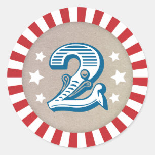 Redonda Pegatina temático dos del carnaval del segundo