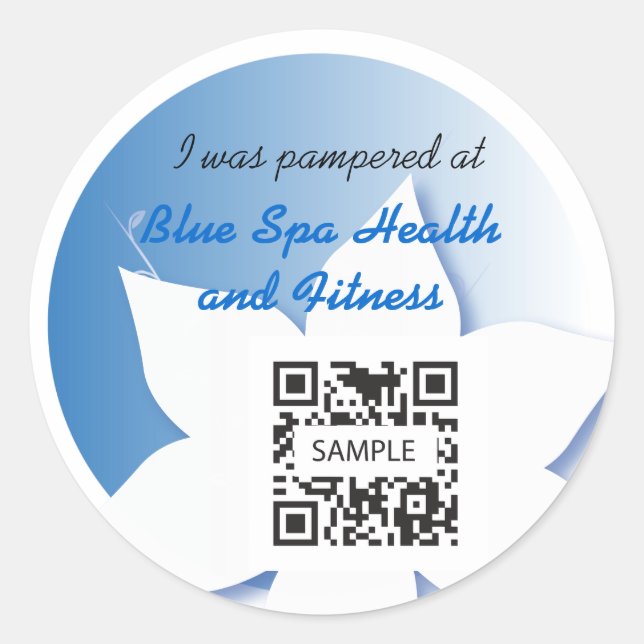 Redonda Pegatina Template Blue Spa (Anverso)