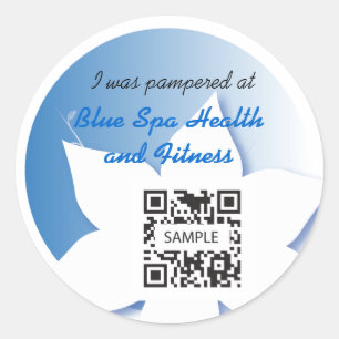 Redonda Pegatina Template Blue Spa