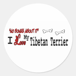 Redonda Pegatina Tibetano Terrier (I Love)