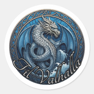 Redonda Pegatina Til Valhalla