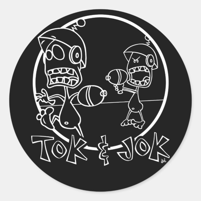 Redonda Pegatina Tok & Jok Dark (Anverso)