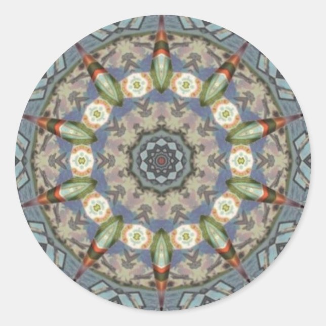 Redonda pegatina torpedo mandala (Anverso)